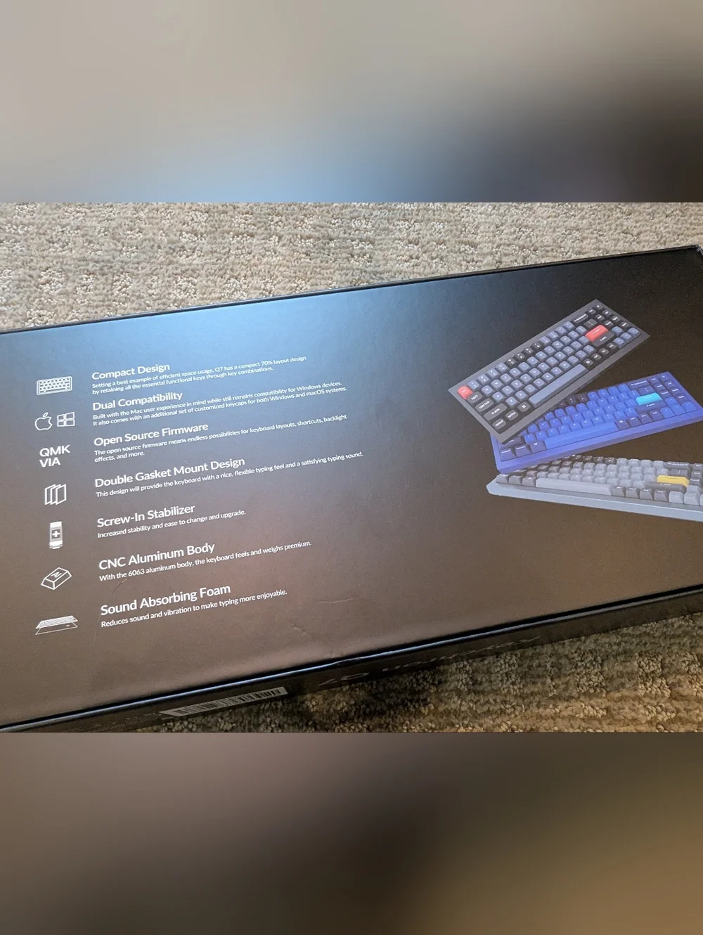 NEW Keychron Q7 QMK Custom Mechanical Keyboard Compact 70% Wired